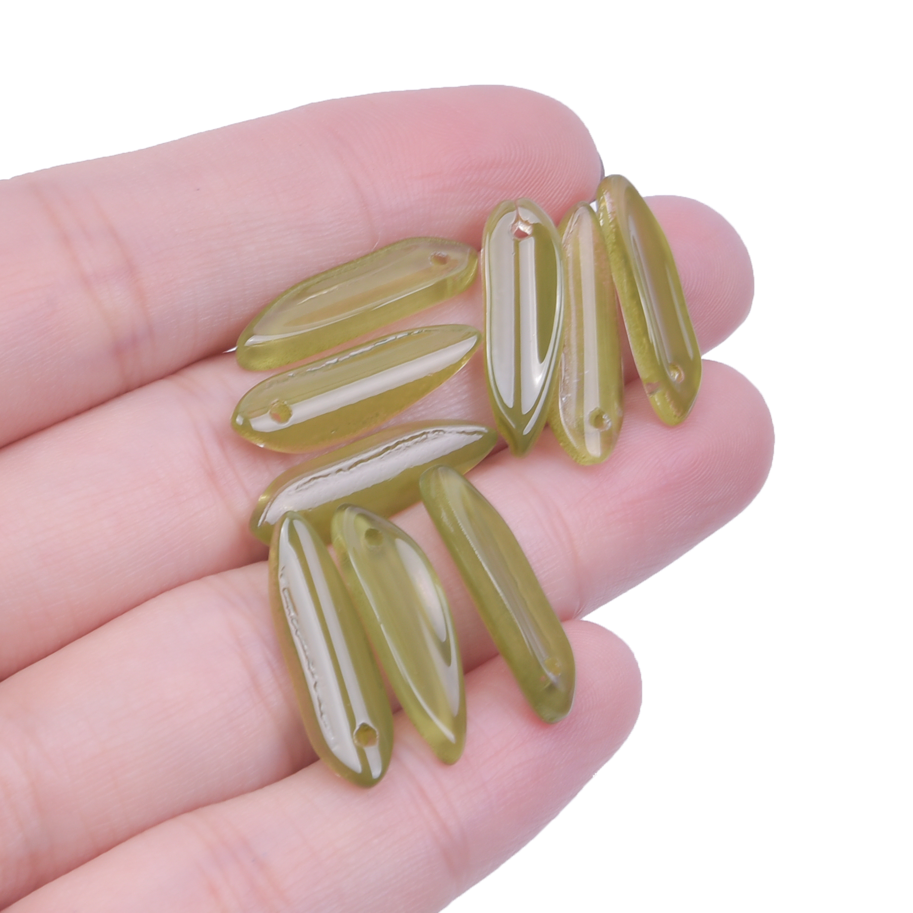 30/50 Uds. Cuentas de hojas de cristal para joyería, cuentas de hojas verdes de Murano para hacer pulsera, collar, accesorios DIY hechos a mano a granel: Rosa / 2MM