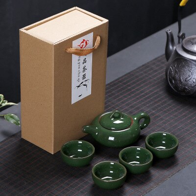 Chinese Travel Kung Fu 5pcs Tea Sets Ceramic Portable Porcelain Service Gaiwan Tea Cups Tea Ceremony Teapot Box: type4