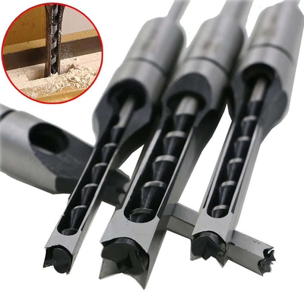 1pc HSS Square Hole Saw Mortise Chisel Wood Drill Bit with Twist Drill