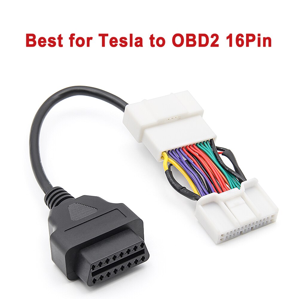 Connecteur OBD2 pour Tesla Model 3, outils de Diagnostic de voiture, câble mâle-femelle à 16 broches pour Tesla Model Y 12/20/26 broches: Best OBD2 for Tesla