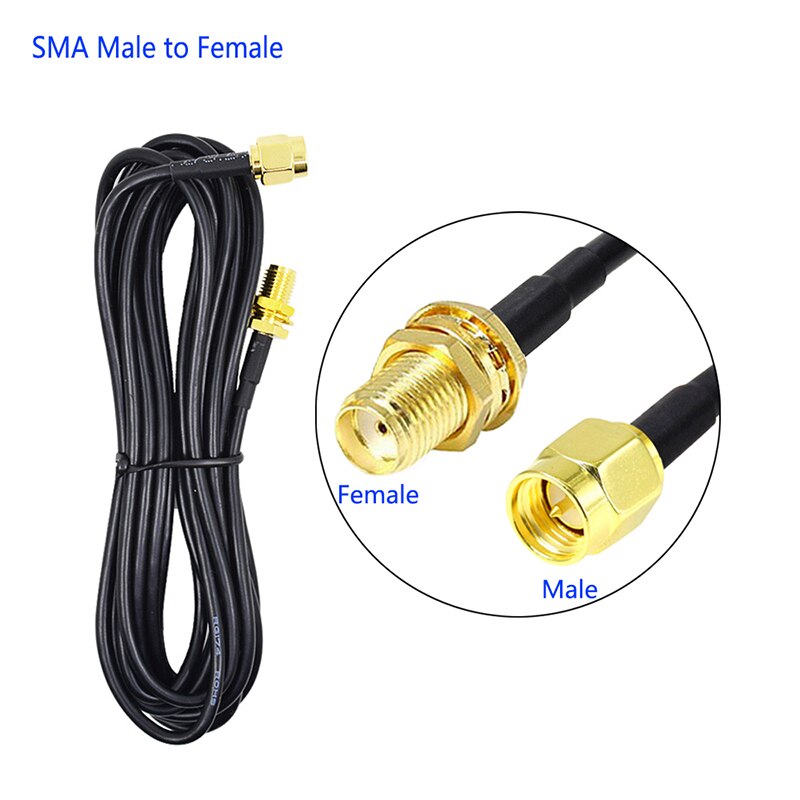 SMA Male to Female Extension Cable Copper Feeder Wire for Coax Coaxial Wi-Fi WiFi Network Card Router Antenna 3M 6M 9M