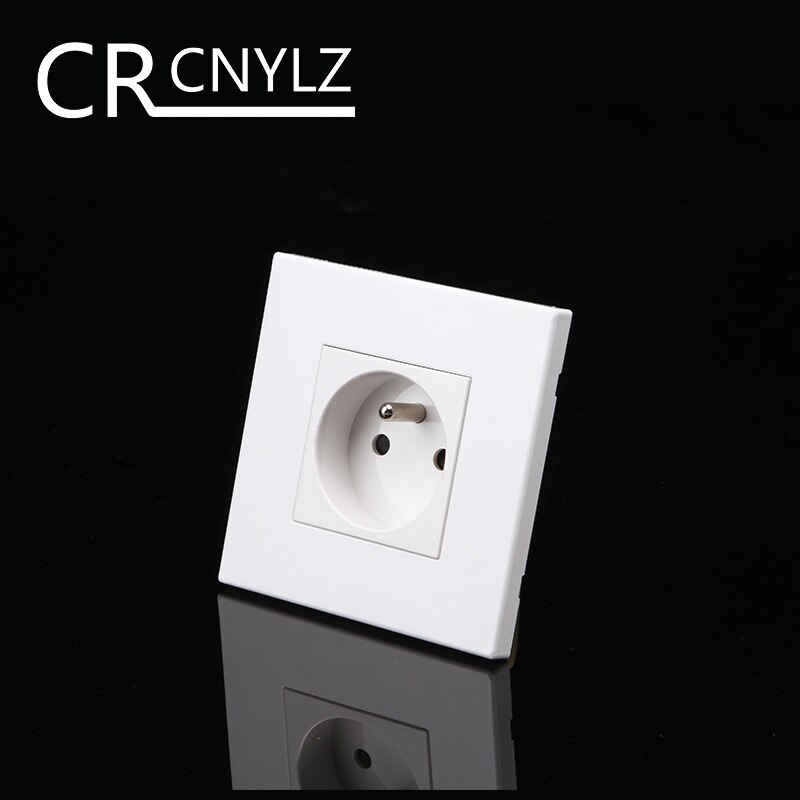 France and Belgium Outlet French standard wall power outlet safety single socket CE certified ABS material 86*86mm CR-FR