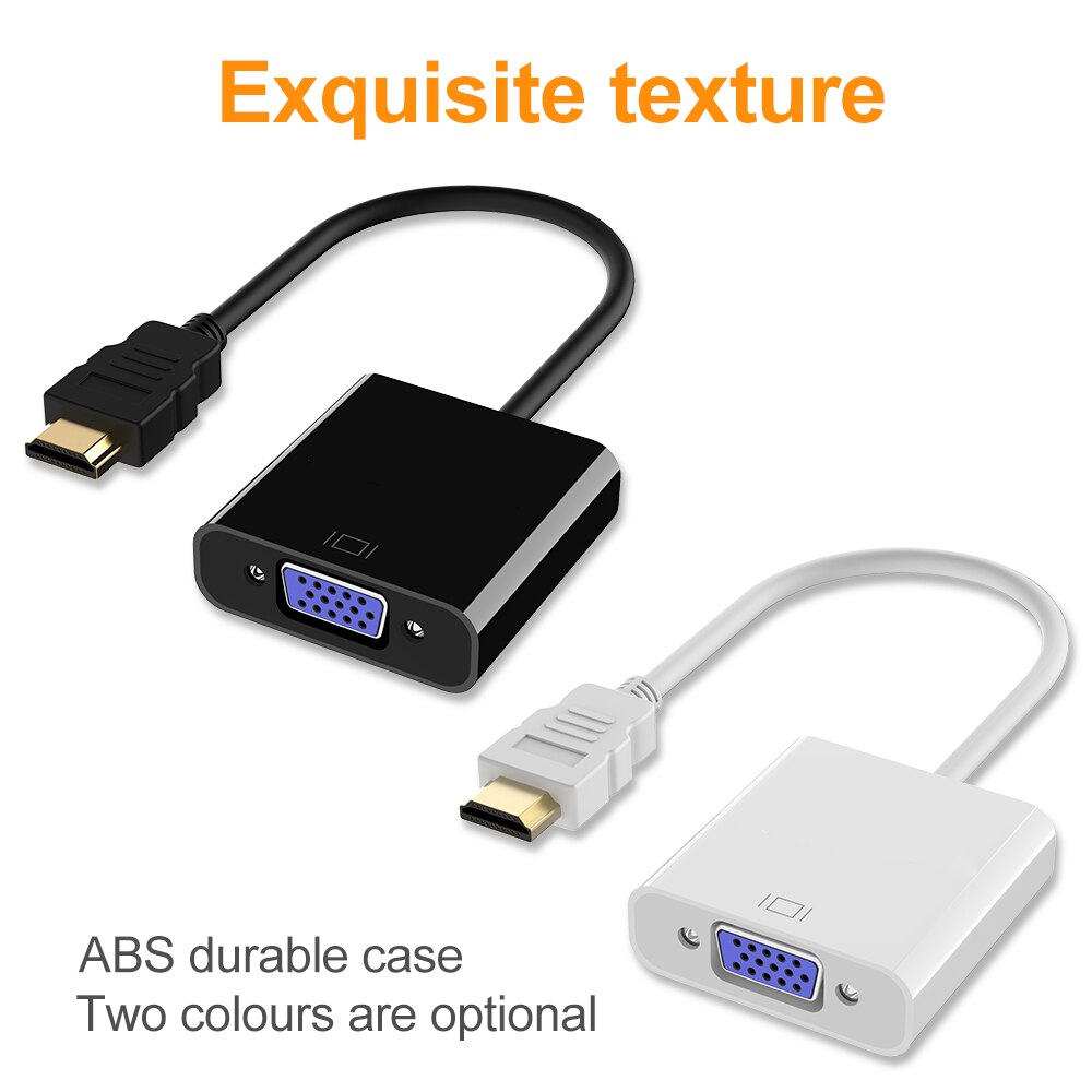 Hdmi-Compatibel Naar Vga Kabel Converter Digitale Analoge Hd 1080P Voor Pc Laptop Tablet Male Naar Vga Famale converter Adapter