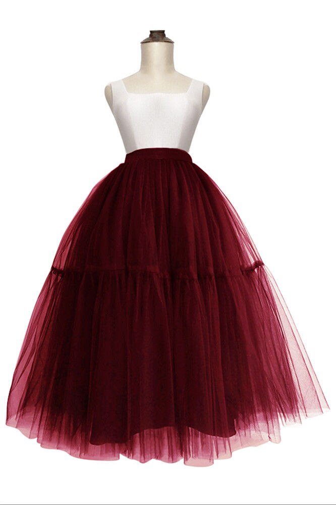 Schwarz Lange Hochzeit Petticoat Tüll Felsen Brautkleid Ballkleid Unterrock Hochzeit Zubehör: Burgund