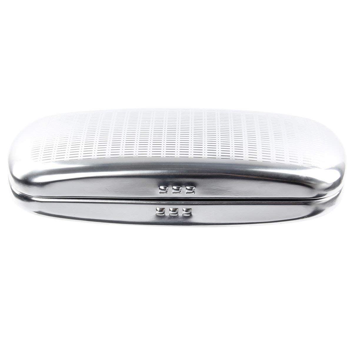 Glasses Case, Aluminum Hard Shell Eyeglasses Case Striped Spectacles Box