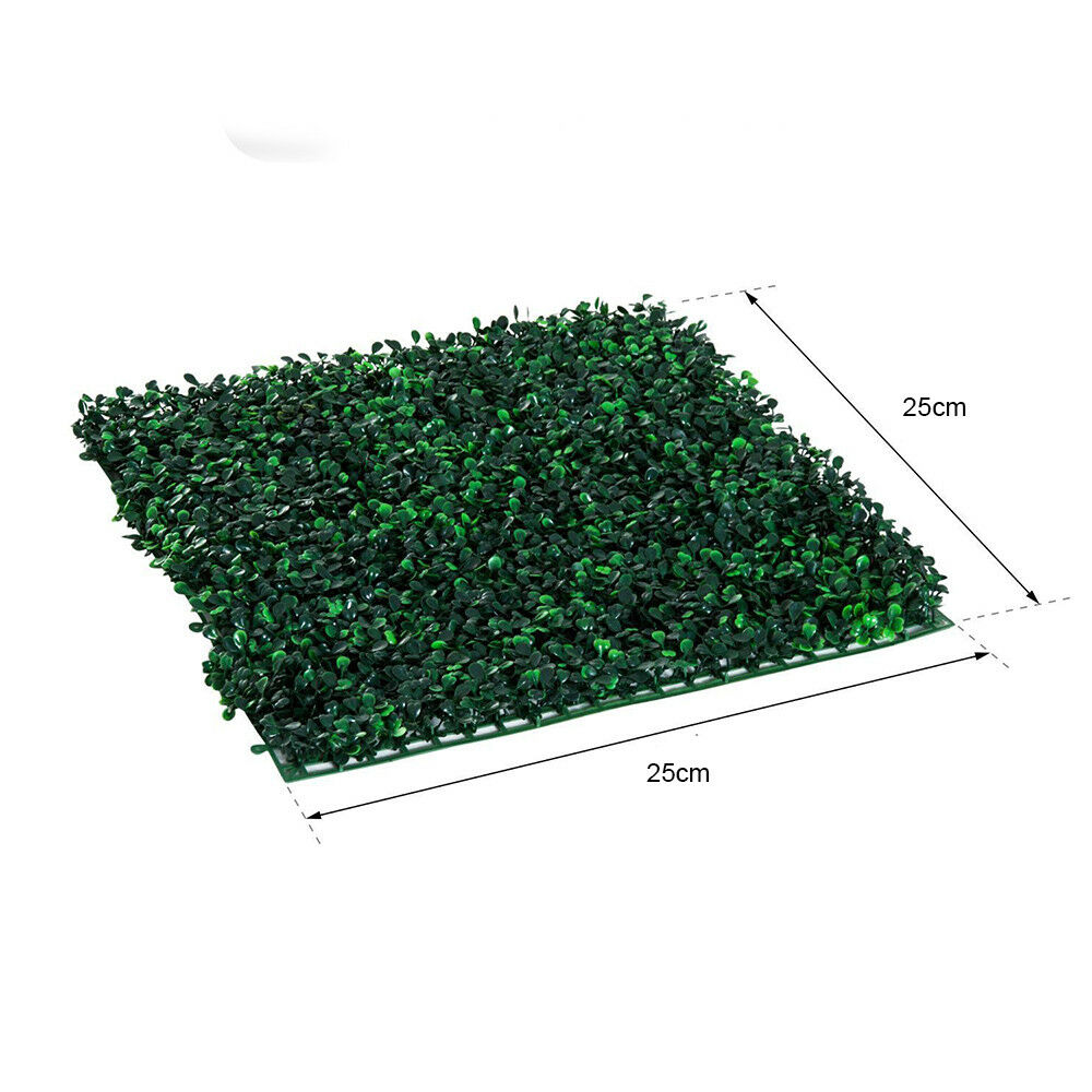 12 stk 25 x 25cm plantevæg kunstig græsplæne buksbom hæk have baggård boligindretning simulation græstørv tæppe græsplæne udendørs væg
