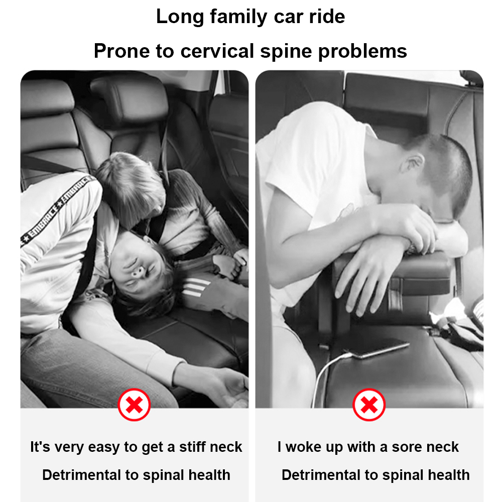 Auto-Kopfstützenkissen, Nackenkissen, seitliche Kopfstütze zum Schlafen, Memory-Schaum-Pad, Telefonhalterung, Halter, verstellbar, für Erwachsene und Kinder