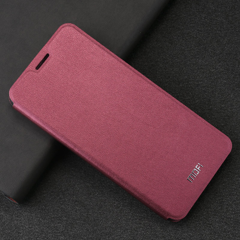 Funda MOFi Original con tapa para Huawei P20, funda suave para P20 lite, piel sintética para Ascend P20 Pro, funda de Libro de lujo, funda Nova 3E: for Huawei P20 Pro / Wine Red