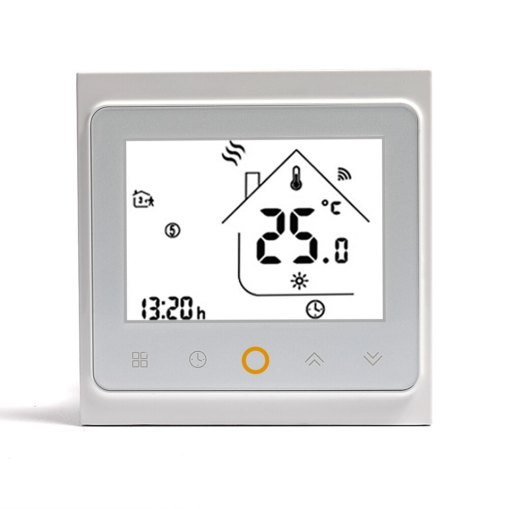 Wifi Slimme Thermostaat Temperatuur Controller Voor Water/Elektrische Vloerverwarming Water/Gas Boiler Werkt Met Alexa Google Thuis: White / BHT-002-GA(No Wifi)
