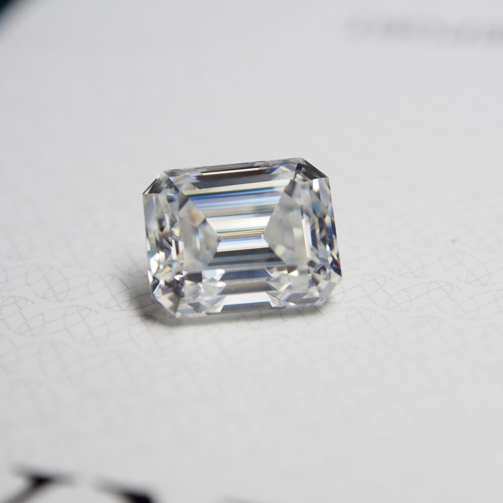 4*6mm taille émeraude 0.5 carat blanc Moissanite pierre Moissanite en vrac diamant pour la fabrication d'anneaux