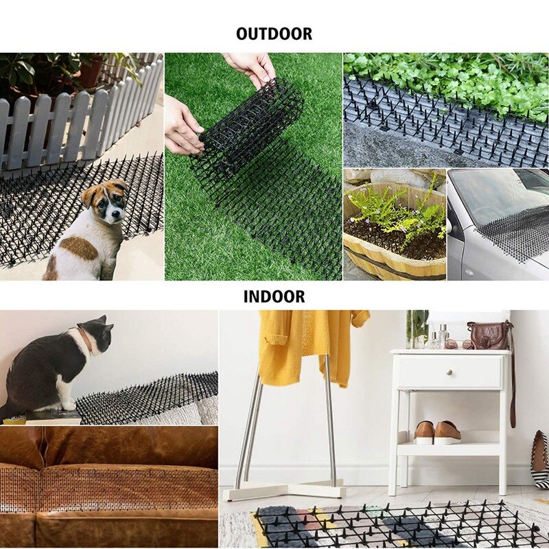 Cat Scat Mat with Spikes Cat Dog Animal Spikes Repellent Deterrent Mat Indoor Cat Outdoor Mat for Garden 2M x 0.