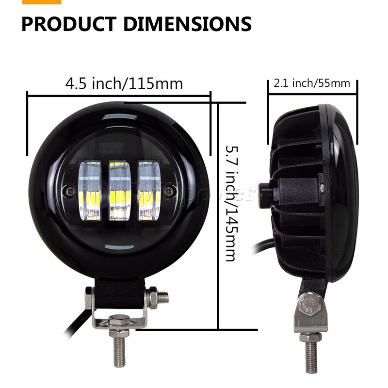 Offroad Auto 27W 5 "Led Projector Koplamp Spotlight Voor Jeep Wrangler Jk 4X4 Truck Utv Atv suv 6000K Wit Ronde Mistlamp