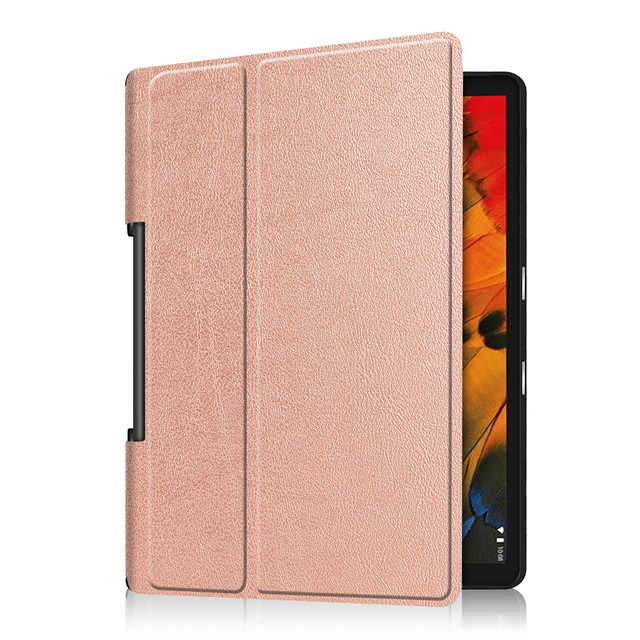 IBuyiWin magnetyczna skóra poliuretanowa etui na lenovo Yoga zakładka 5 YT-X705F 10.1 cala Tablet Funda Capa pokrywa do jogi Smart Tab + Film + długopis: rose gold