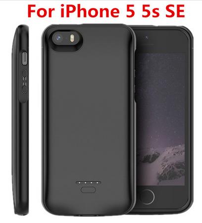 4000mah Battery Charger Case For Iphone Se 5se 5 5s Power Bank Charging Powerbank Case For Iphone 5 6 7 8 X Battery Case: Black for iphone 5s