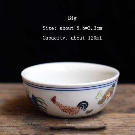 WIZAMONY-taza de Pollo de la Dynasty Ming China, tazón de porcelana Gaiwan ChinaTeacups, tetera de celadón, 1 ud.: big size