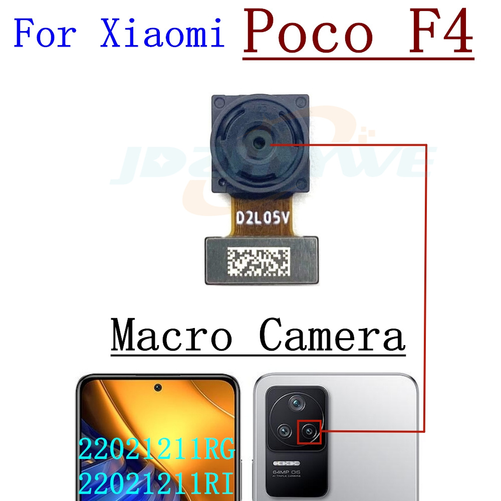 Cámara Frontal trasera para Xiaomi Poco F4 F3, Selfie Frontal, módulo de cámara ancha trasera principal, piezas de Cable flexible: YELLOW