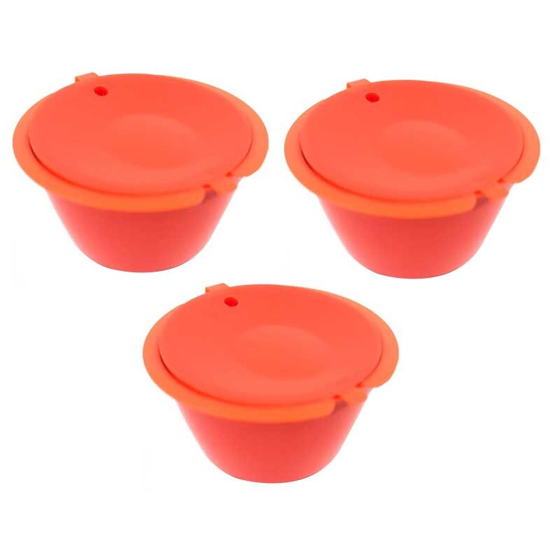 3 Stks/pak Gebruik 150 Keer Dolce Gusto Koffie Capsule Plastic Capsule Hervulbare Herbruikbare Compatibel Met Nescafe Dolce Gusto Refill: Orange 3pcs