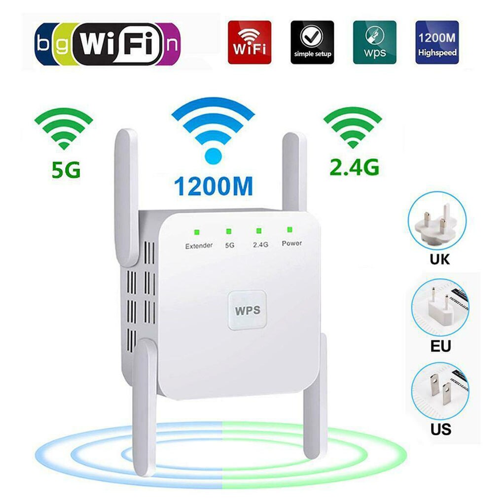 5Ghz Draadloze Wifi Repeater 1200Mbps Router Wifi Booster 2.4G Wifi Lange Range Extender Wifi Draadloze Signaal Versterker repeater