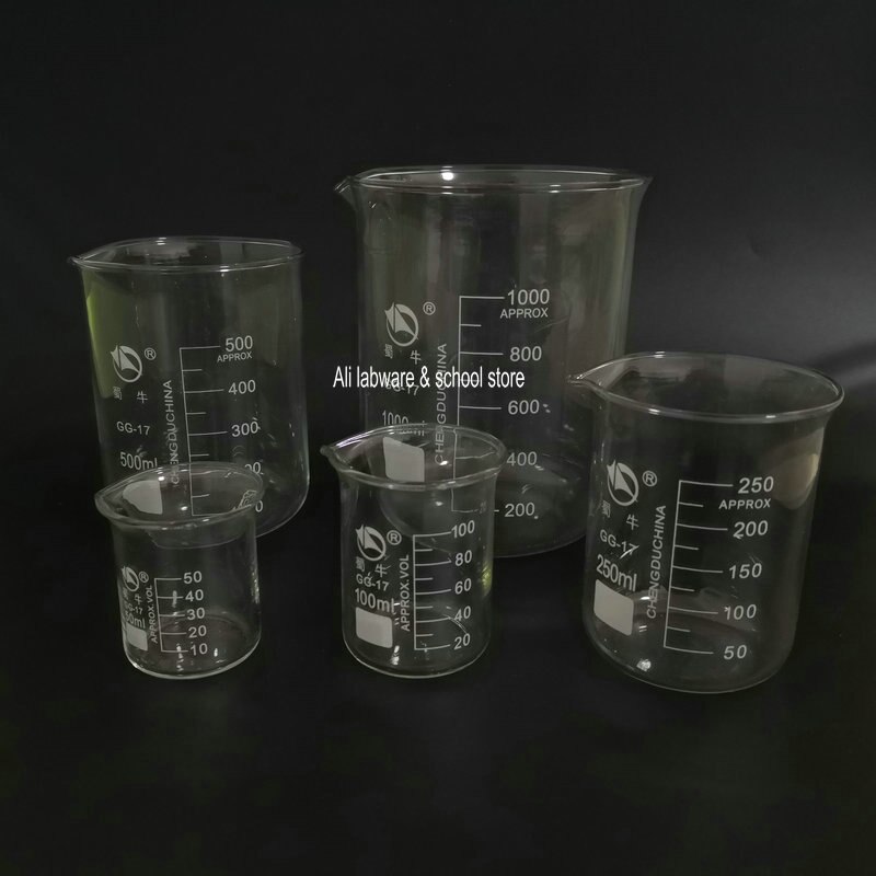 5 teile/satz 50 ml/100 ml/250 ml/500 ml/100 0ml transparent borosilikatglas Becher Für Labor Liefert