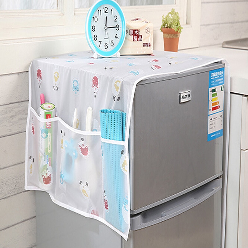 Gennemsigtig udskrivning vandtæt køleskab dække håndklæde husholdningsapparater vaskbare opbevaringsposer køkken tilbehør