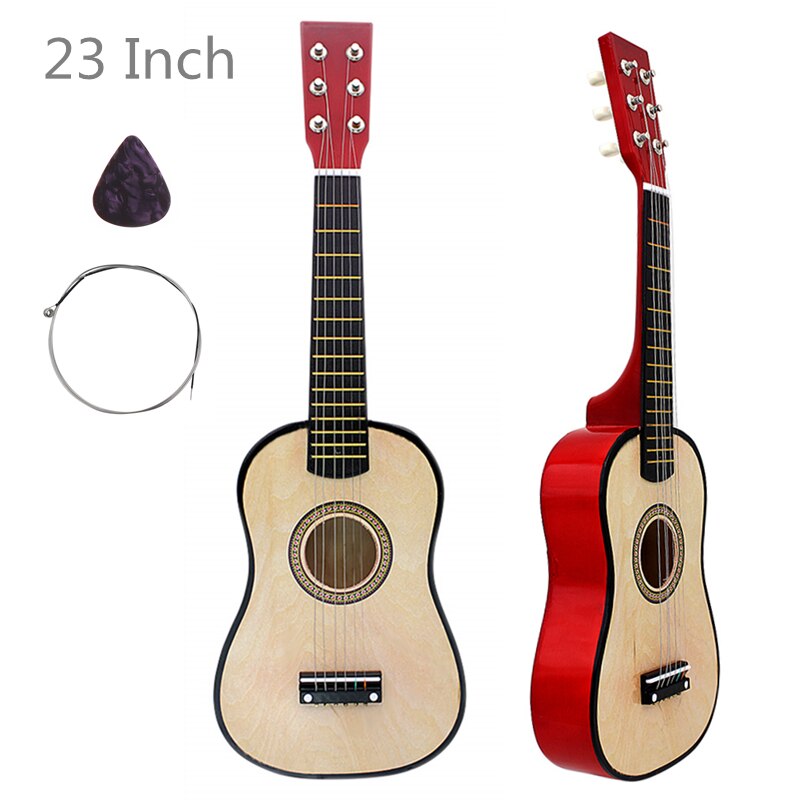 23 tommer 6 strenge basswood akustisk guitar træ guitar musikinstrument til guitar musikelskere med guitar pick + streng: Default Title