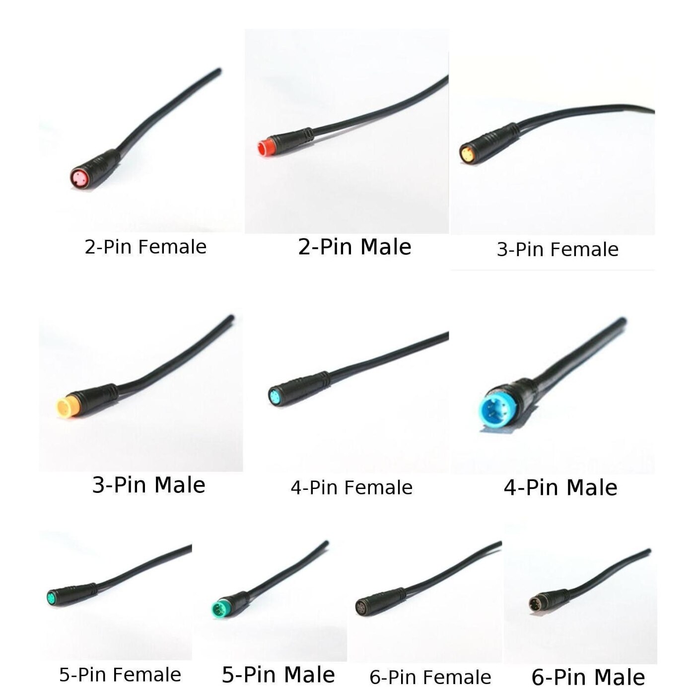 Julet Basic Fietsen Connector 2 3 4 5 6 Pin Kabel Waterdichte Connector Voor Ebike Display Kabel Vrouwelijke Mannelijke Kabels optie