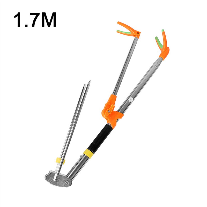 Boden Angelrute Stand Halterung Einstellbare Stuhl Kasten Fisch Stangen Halfter 1,5-2,4 M Faltbare Angeln Werkzeug Hand Stange klammern: 1.7m