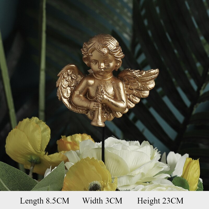 Angel Flower Potted Ornaments Home Garden Ornaments Flower Pot Decoration: Silver
