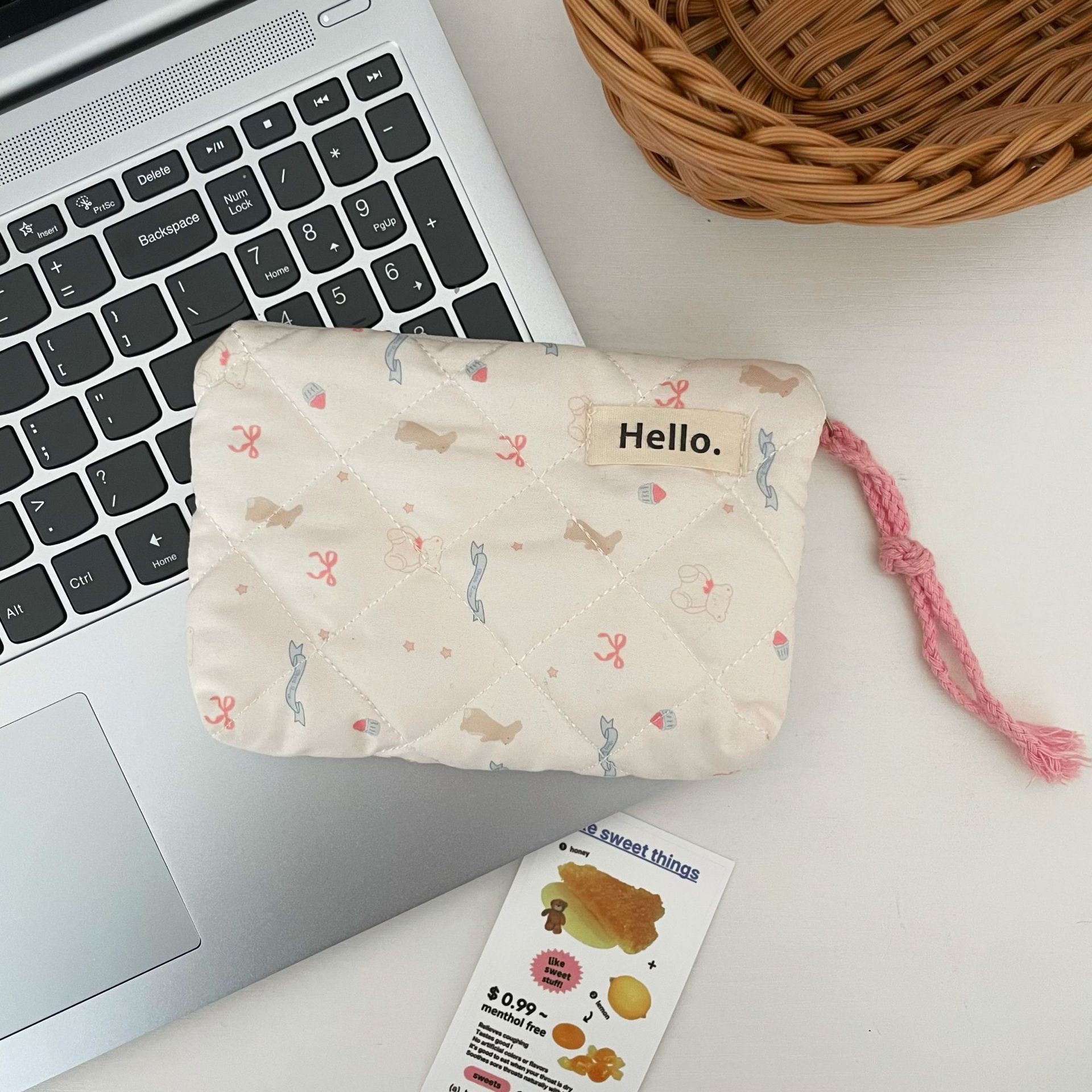 Ladies' Coin Purse Cute Kawaii Teddy Bear Strawberry Puppy Cat Mini Portable Travel Wallet Lipstick Earphones Card Bag: Silver