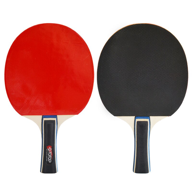 2 unids/bolsa raqueta de tenis de mesa raqueta de doble cara espinillas en mango largo/corto paleta de Ping Pong con 3 bolas