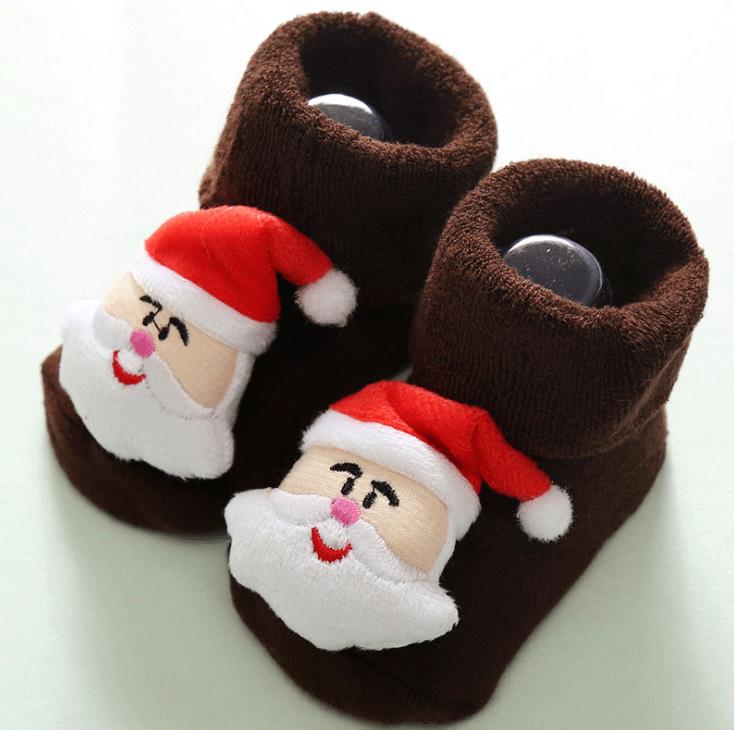 Neugeborenen Nicht-slip Boden Weihnachten Socken Baumwolle Socken Baby Weiche Warme Winter Dicke Baby Nette Warme Socken Weihnachten