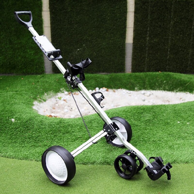 Jaycreer 3 Wielen Of 2 + 2 Wielen Draagbare Opvouwbare Golf Pull Push