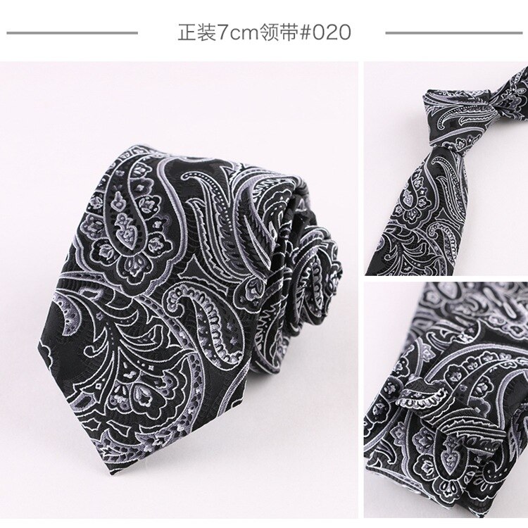 7cm slips kostym randig bankett slips brudgum man gentleman bröllopsklänning jacquard slips gravatas para homens: 020