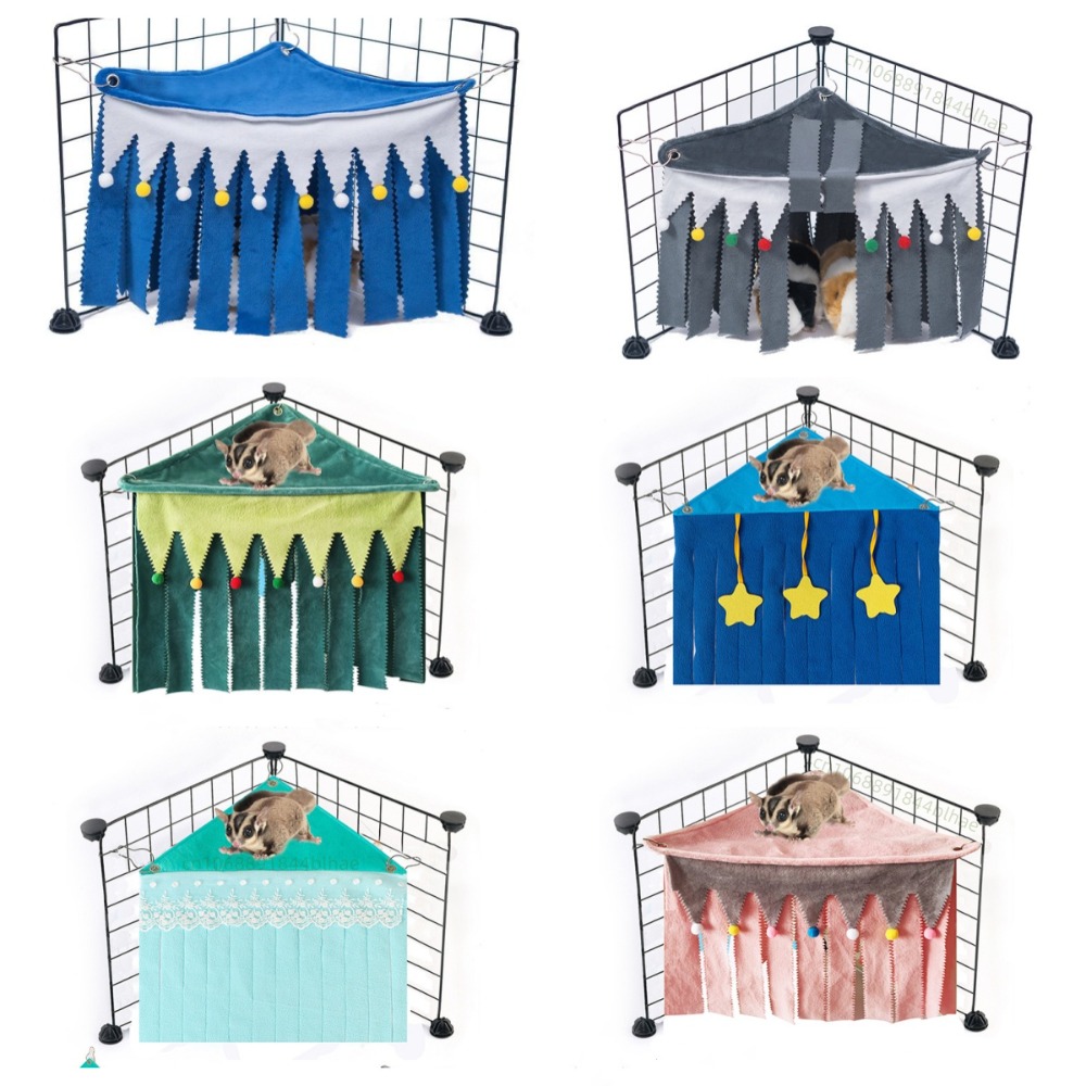 Kwastje Strip Pet Tent Schuilplaats Cavia Hamster Egel Hangmat Gordijn Kleine Huisdieren Opknoping Bed Hoek Nest Mat Huis