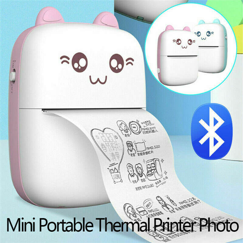 EZONE Mini Portable Photo Pocket Label Sticker Receipt Printer Mobile Printer School Office Supplies
