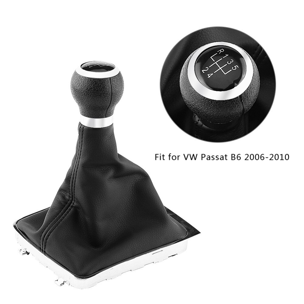 5- växlad bilväxlingsknopp damask växelspak damask boot ramsats för vw passat  b6 2006 bilstyling