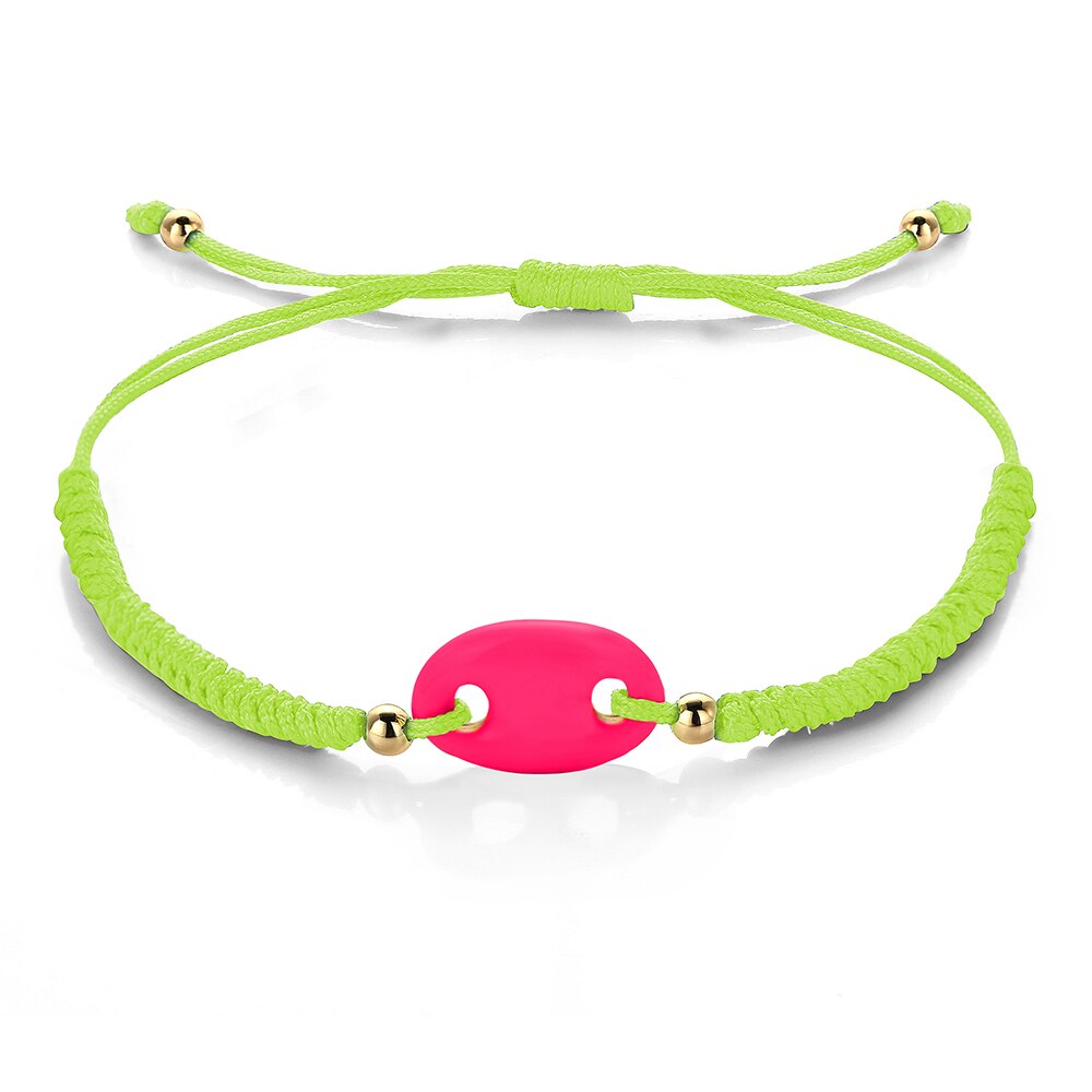 Neue H Schwein Nase Regenbogen Seil Kette Armbinde Für Frau Mann Sommer freundlicher Leuchtstoff Armbänder schmuck: B176-9