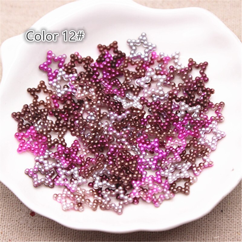 100 stk 12mm enhjørning farge abs perle stjerne form cabochons scrapbooking rekvisita festdekorasjon konfetti gjør selv håndverk: 12