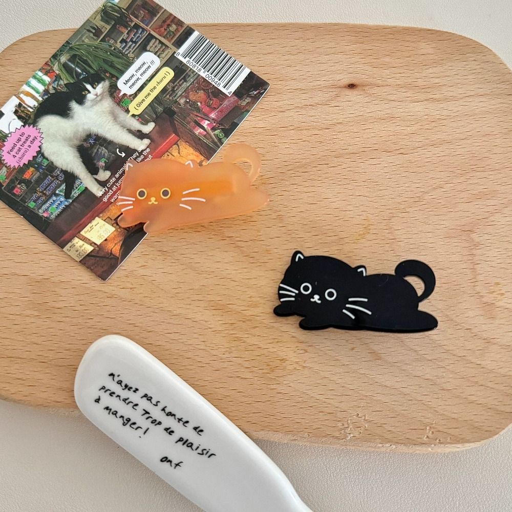 Pinza de pelo de ácido acético de gato de dibujos animados, pinza lateral acrílica, pinza de pico de pato para mascotas, horquilla colorida