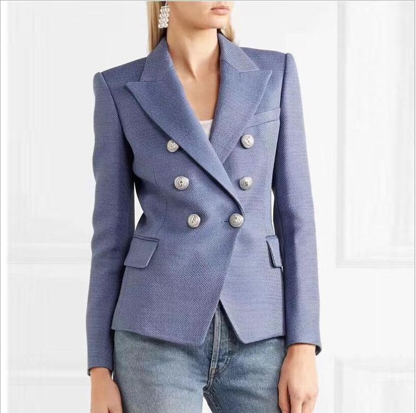 Long Sleeve Double Button Slim Coat Spring Runway Jacket