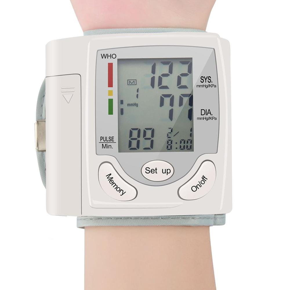 Automatische Pols Bloeddrukmeter Tonometer Meter Digitale Lcd-scherm Draagbare Gezondheidszorg Bloeddrukmeter Wereldwijd