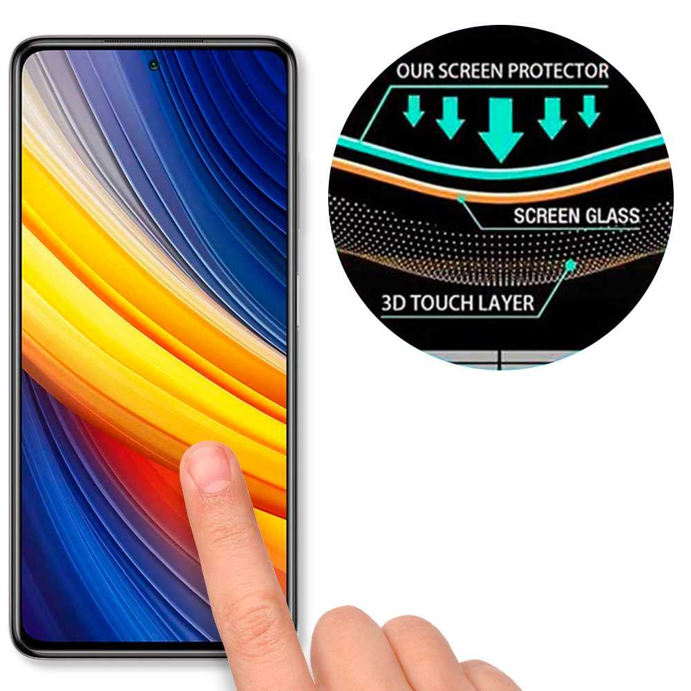 Displayschutz für Xiaomi Pocophone POCO X3 NFC/Profi Schutzfolie Schutzglas 9H 9D Prämie Glas AntiShock Kratzer Schwarz