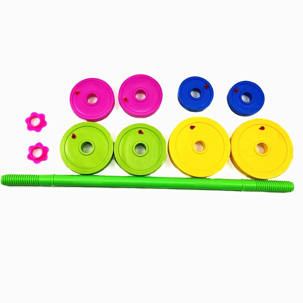 1 sæt /11 stk praktiske børn barbell bodybuilding træningsudstyr træning arm muskel fitness til børn gym hjem lang type