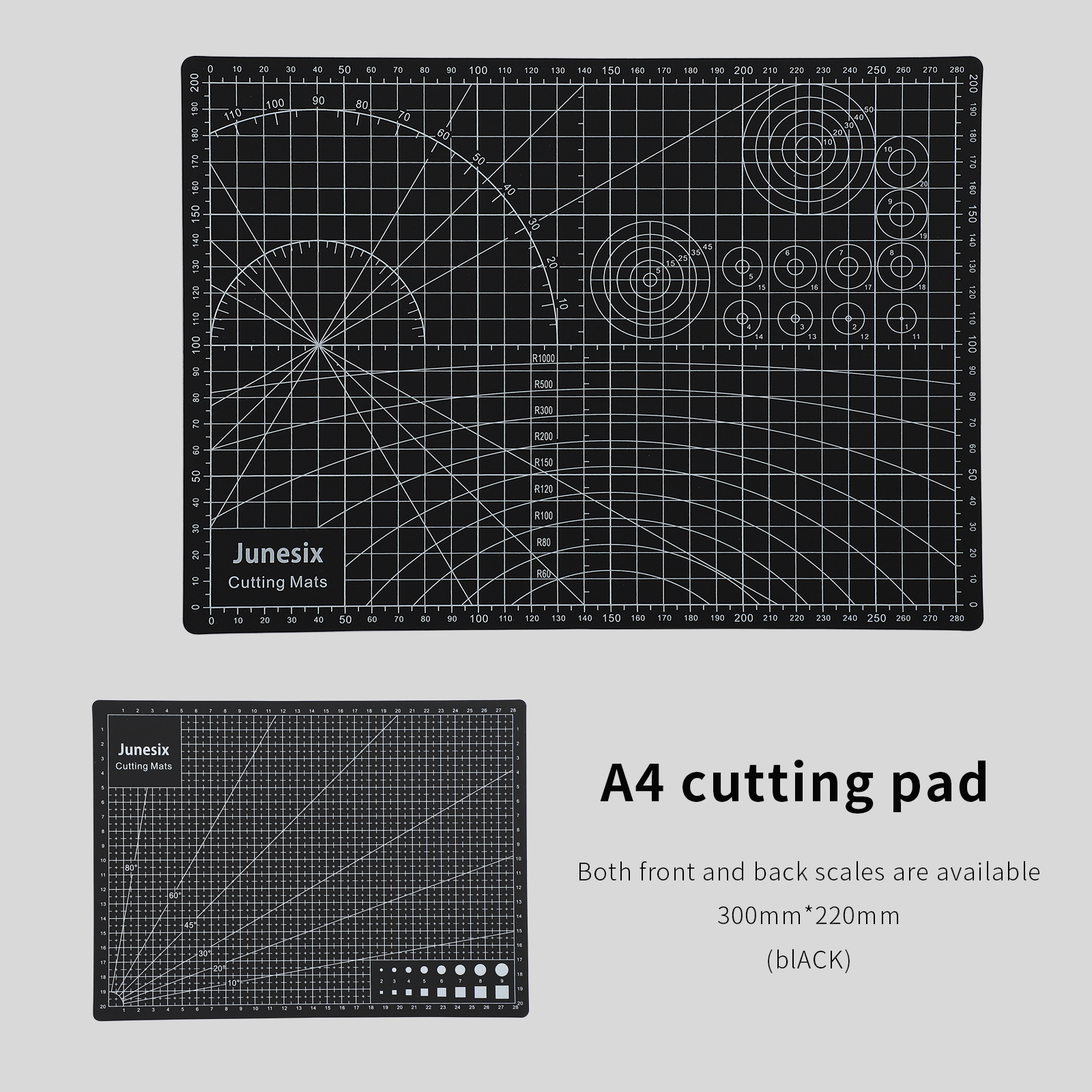 JIANWU Manual model Cutting pad DIY multipurpose engraving Edition paper cutting rail Cutting tool: A4 black