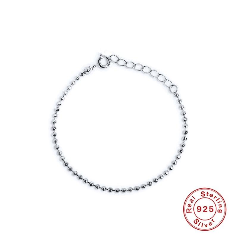 ROXI Minimalismus Ätherisches Perle Verknüpfung Armbänder für Frauen Silber Armbänder Armreifen 925 Sterling Silber Armbinde Femme Schmuck