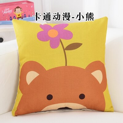 Cute Cartoon Printing Linen Square Sofa Children Cushion Cover Nap Throw Pillow Case Decorbox Home Decor Household Supplies: 10