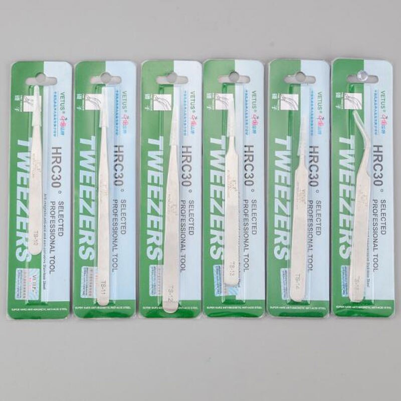 Vetus Ts Rvs Wimpers Pincet Anti-Statische Professionele Volumn Wimper Extension Wenkbrauw Make-Up Tool