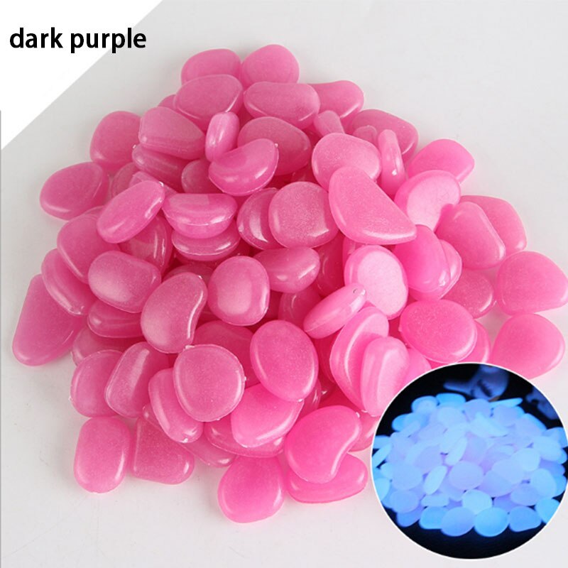 Garden Decoration 50Pcs Glow Stone for Jardin Garden Pebbles Glow Stones Rocks for Park Path Patio Lawn Decor Luminous Stones: Dark Purple