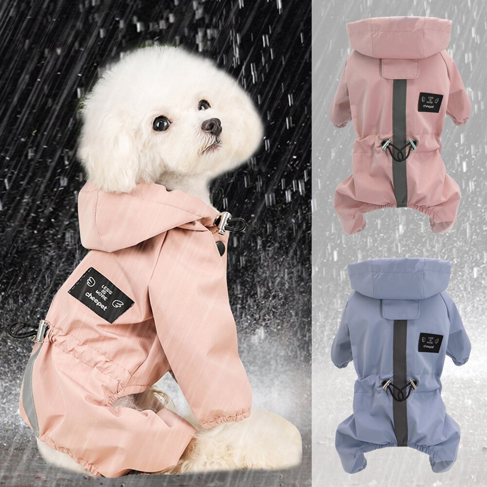 Reflective Dog Raincoat Waterproof Dog Rain Jacket Coat Clothes Small Medium Dogs Hoodies Jumpsuit Raincoats dog costume