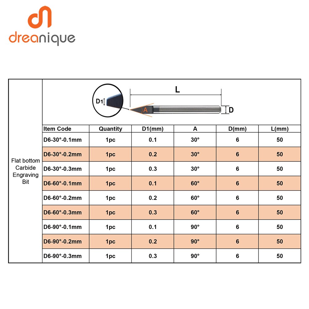 1 ud./lote broca de grabado PCB de carburo de fondo plano 0,3mm 0,2mm 0,1mm herramienta rebajadora de CNC para varilla alemana de acero inoxidable y latón